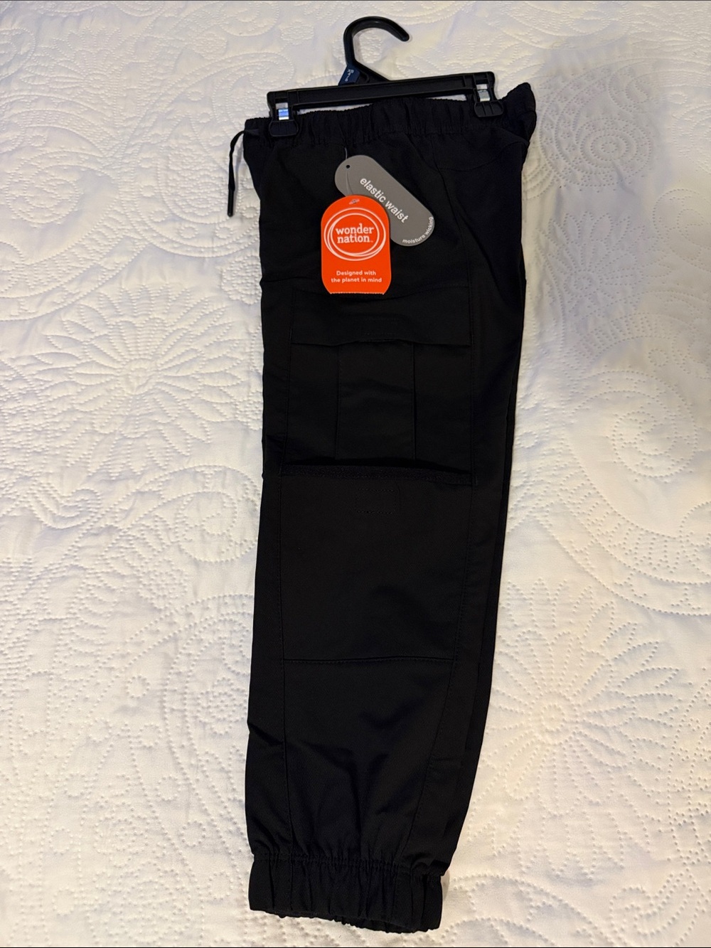 Wonder Nation Black Cargo Jogger Pants for Kids
